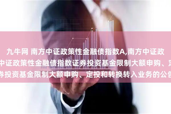 九牛网 南方中证政策性金融债指数A,南方中证政策性金融债指数C: 南方中证政策性金融债指数证券投资基金限制大额申购、定投和转换转入业务的公告
